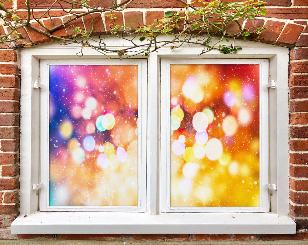 3D Verträumte Blende W566 Fensterfolie Print Aufkleber Cling Buntglas