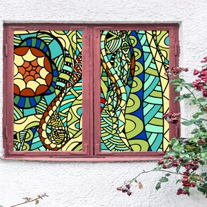 3D Flower Texture W5795 Window Film Print Sticker Cling Stained Glass Xmas Window Decor UV Heat Control Glass Privacy Window Film Rose