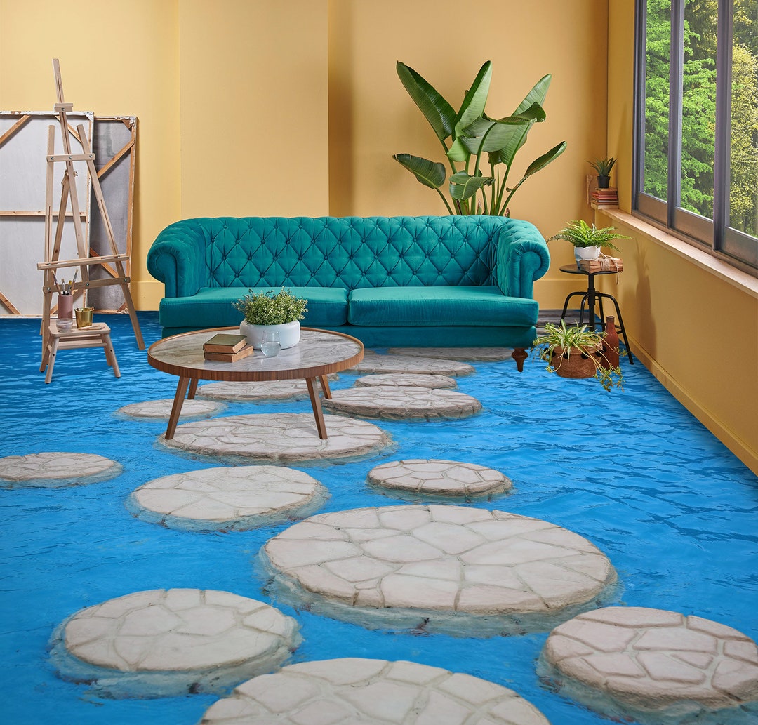 3D Stone Lake 2596 Floor Wallpaper Murals Self-adhesive Removable ...