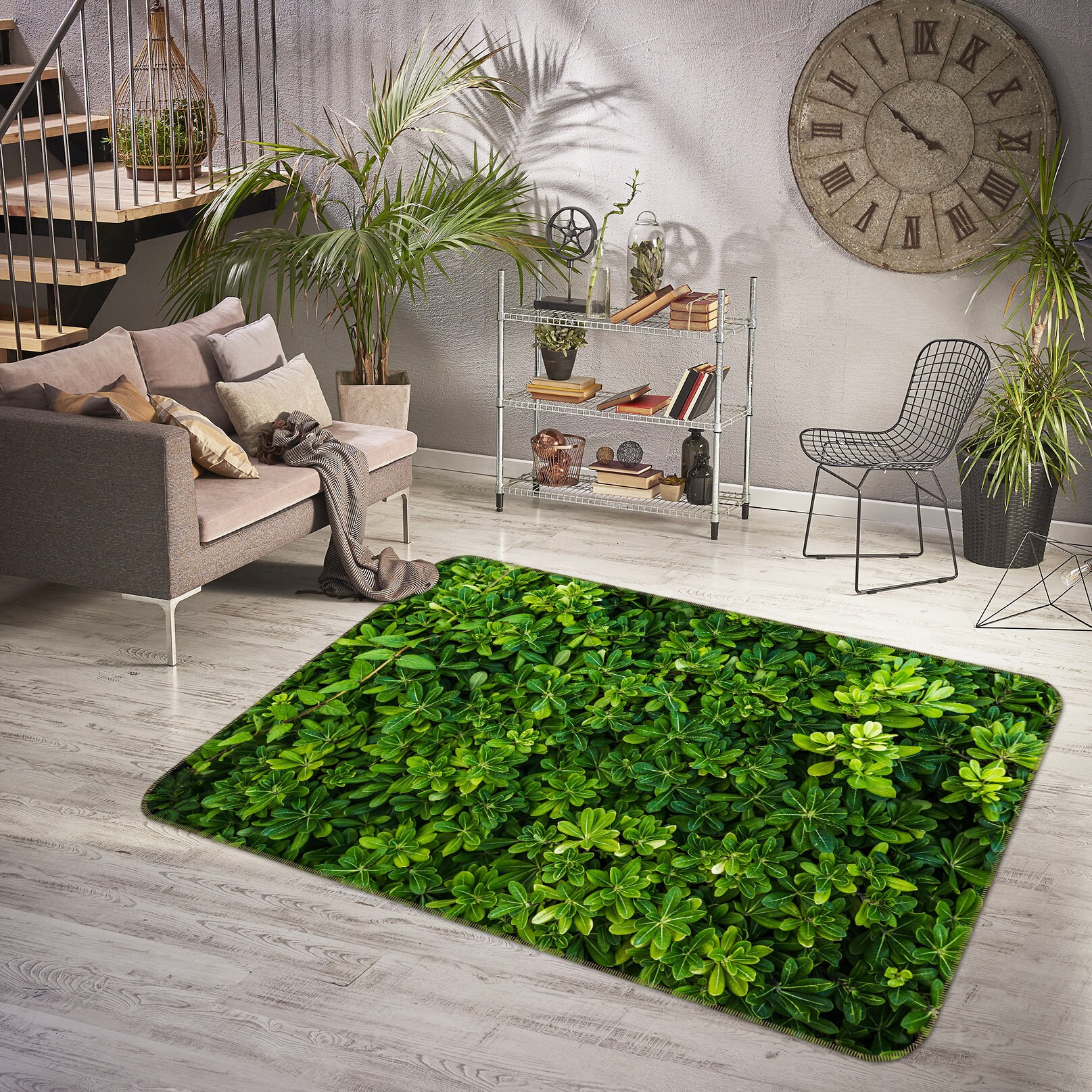 3D Small Green Leaves FA1113 Floor Non Slip Rug Carpet Room Etsy