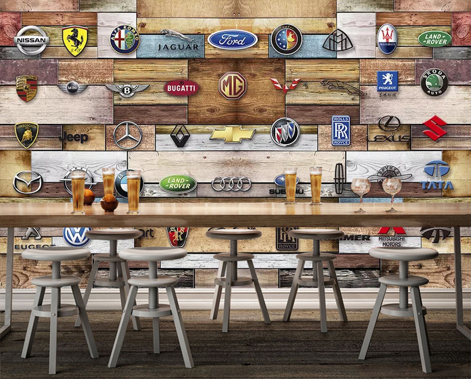 License Plate 2785 Wallpaper Mural Self Adhesive Peel and | Etsy