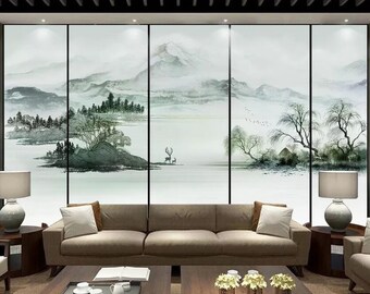 Green Mountain WC601 Wallpaper Mural Self Adhesive Peel and Stick Wall Sticker Wall Decoration Design Removable