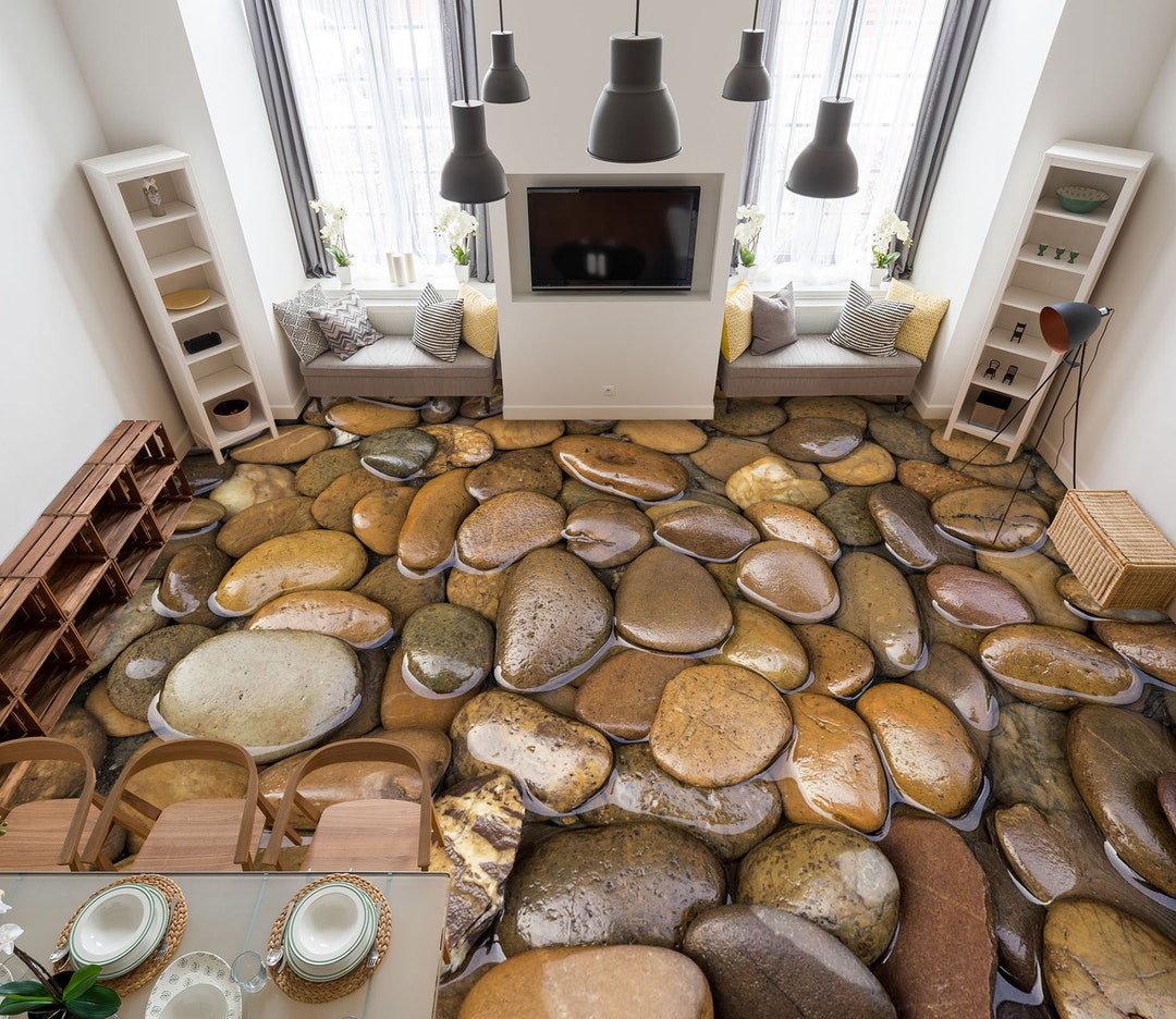 3D Wet Pebbles 2745 Floor Wallpaper Murals Self-adhesive Removable ...
