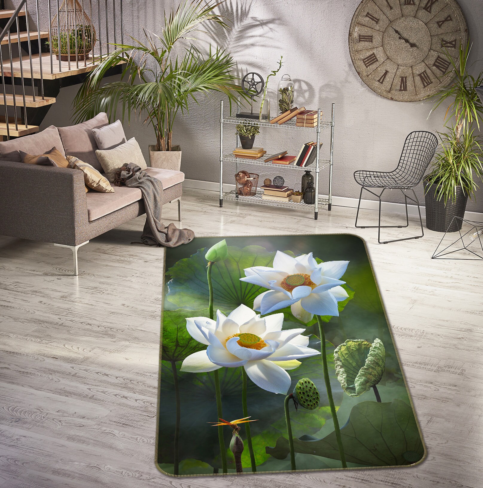 3D Holy White Lotus FA5913 Floor Non Slip Rug Carpet Room Mat - Etsy