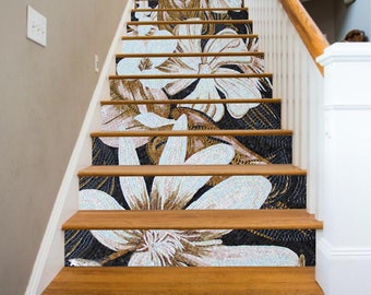Décalcomanie Murale 3D Pour Contremarche D'escalier Motif Marron 1132NA - NEUF