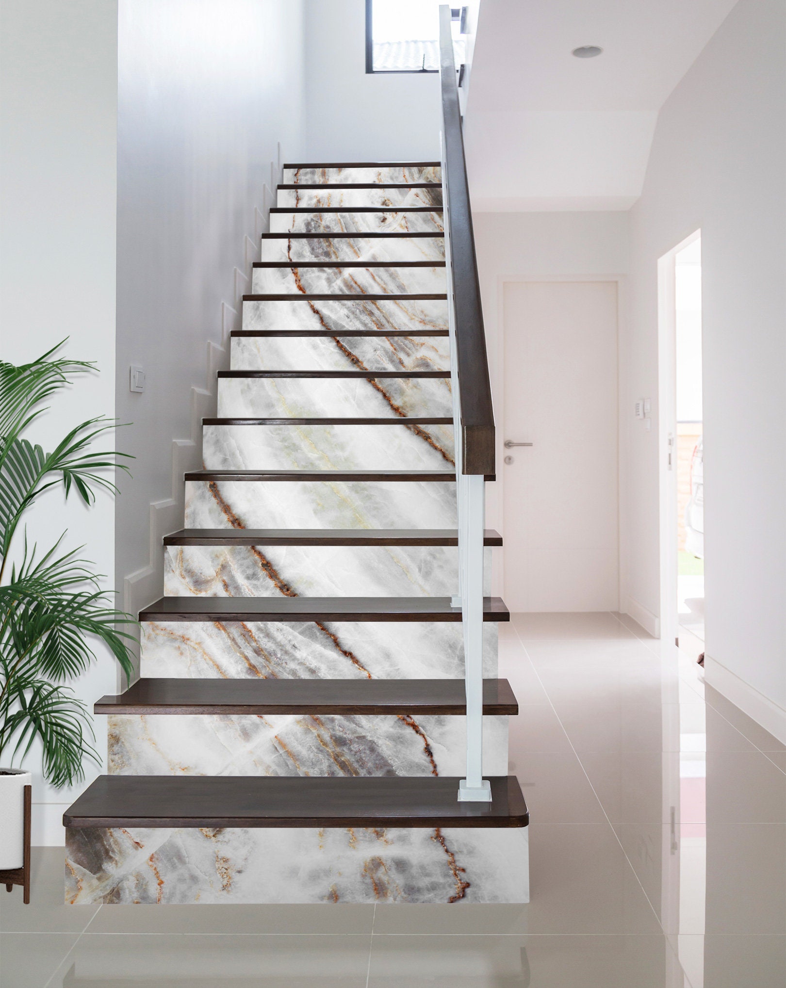 3D Grey Marble SS0295 Pattern Tile Marble Stair Risers Etsy