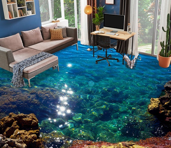 3D Clear Deep Blue Sea 8651 Floor Wallpaper Murals Self-adhesive