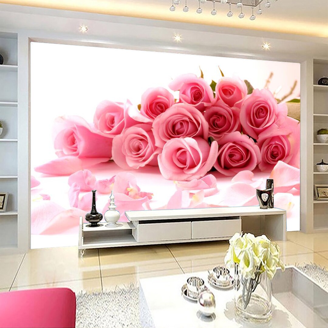 Pink Rose Petals 1943 Wallpaper Mural Self Adhesive Peel and Stick Wall ...