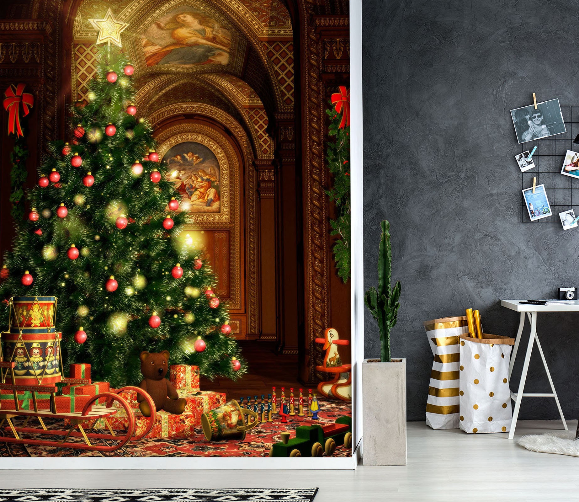 Christmas Tree 1514 Wallpaper Mural Self Adhesive Peel and Etsy