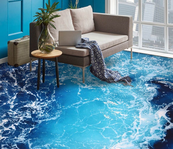 3D Blue Sea Life 9290 Floor Wallpaper Murals Self-adhesive Removable  Kitchen Bath Floor Waterproof Floor Rug Mat Print Epoxy YOYO 