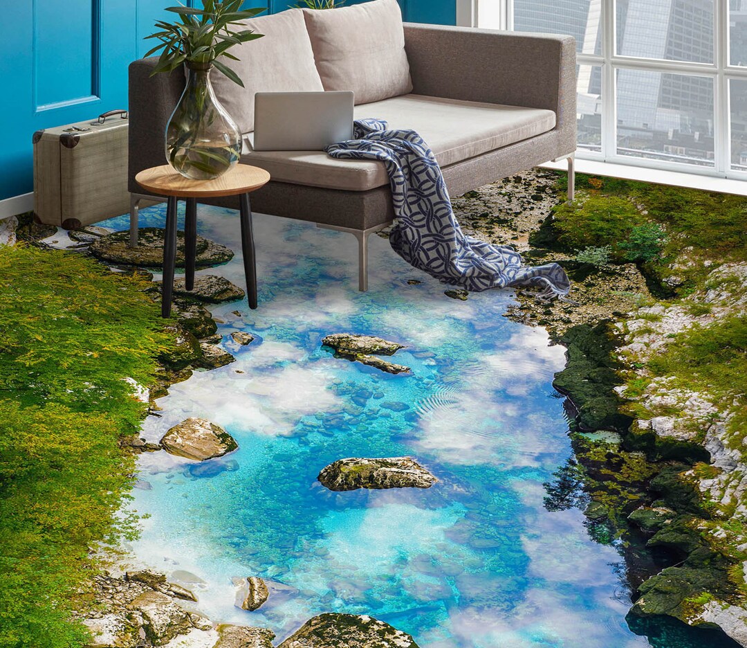 3D Stone River 3485 Floor Wallpaper Murals Self-adhesive Removable ...