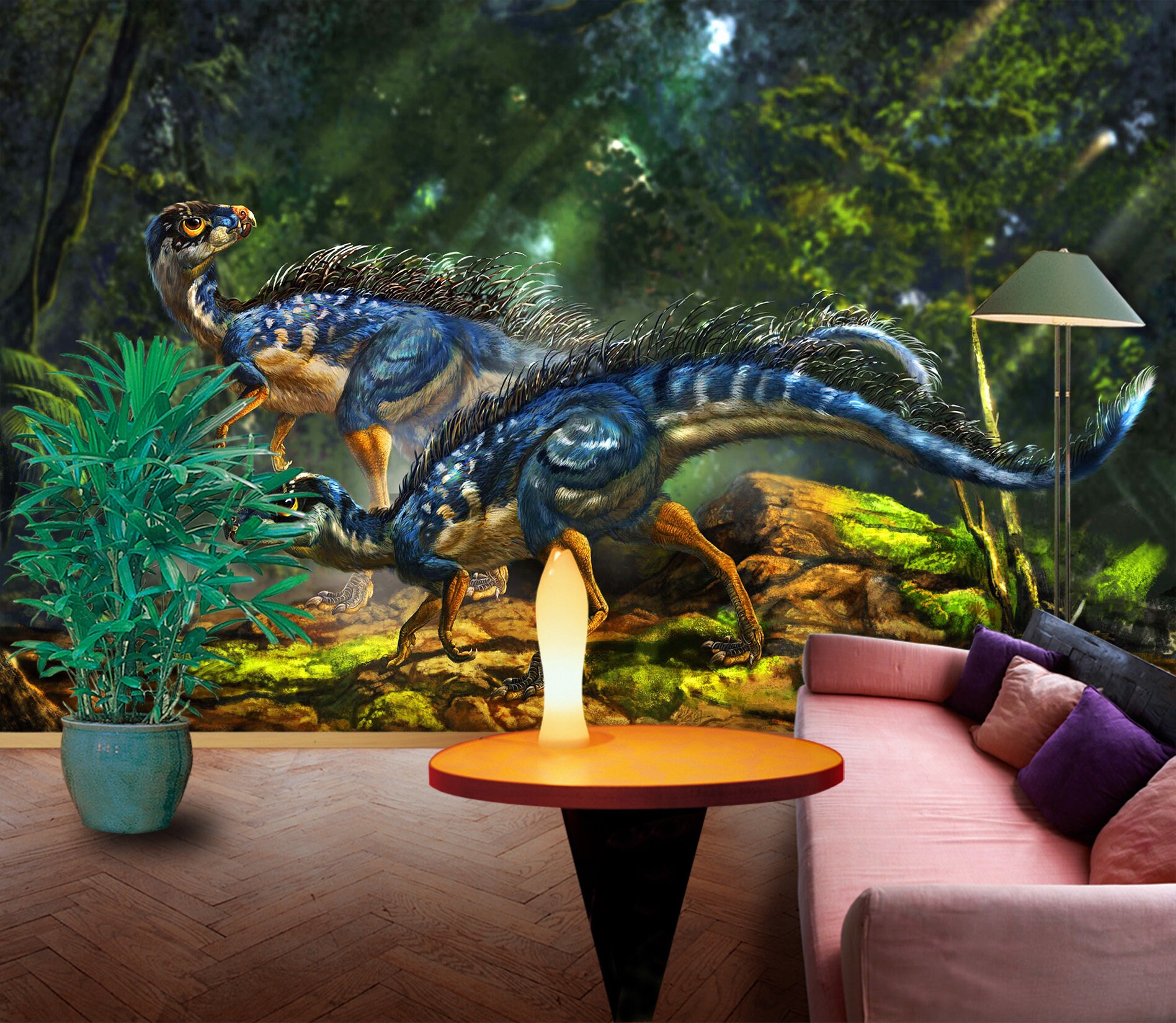 Blue Dinosaur 2164 Wallpaper Mural Self Adhesive Peel and | Etsy