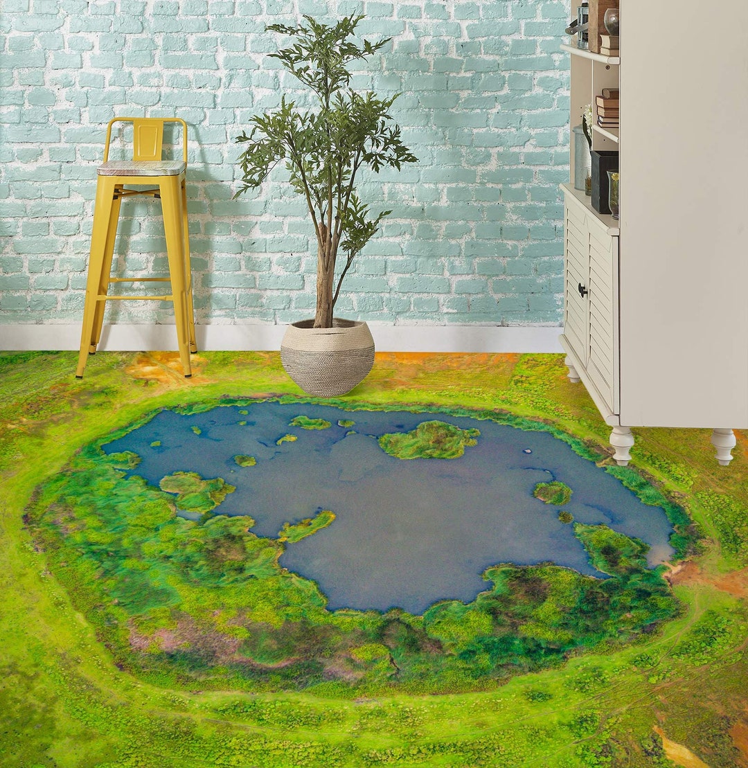3D Oasis Lake 3737 Floor Wallpaper Murals Self-adhesive Removable ...