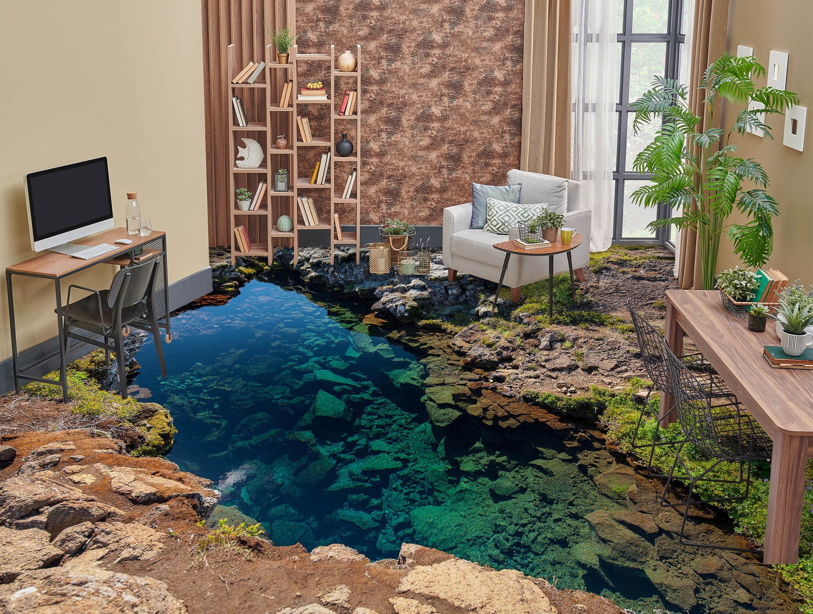 3D Deep Lake 7945 Floor Wallpaper Murals Self-adhesive Removable ...