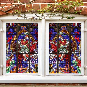 3D Special Dance W657 Window Film Print Sticker Cling Stained Glass Xmas Window Decor UV Heat Control Glass Privacy Window Film Romy