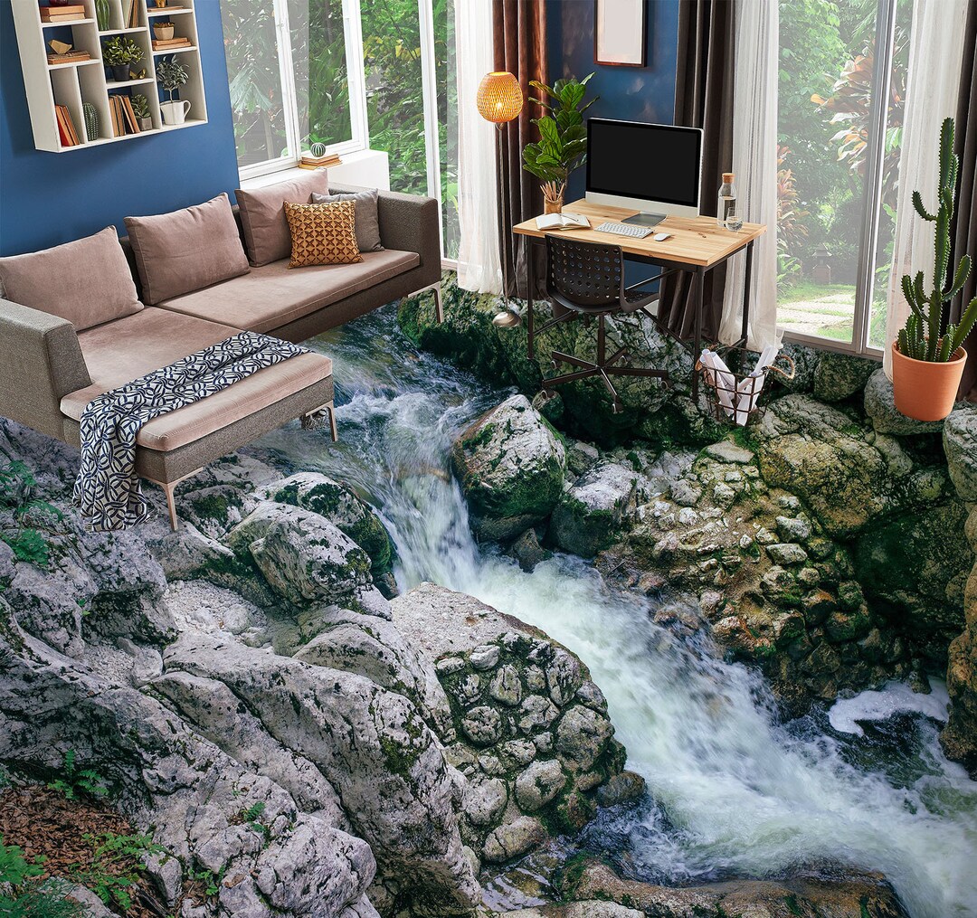 3D River Stones 2793 Floor Wallpaper Murals Self-adhesive Removable ...