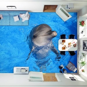 3D carino delfino 1321 pavimento carta da parati murales autoadesivo rimovibile pavimento della cucina bagno pavimento impermeabile tappeto tappetino stampa resina epossidica 2024