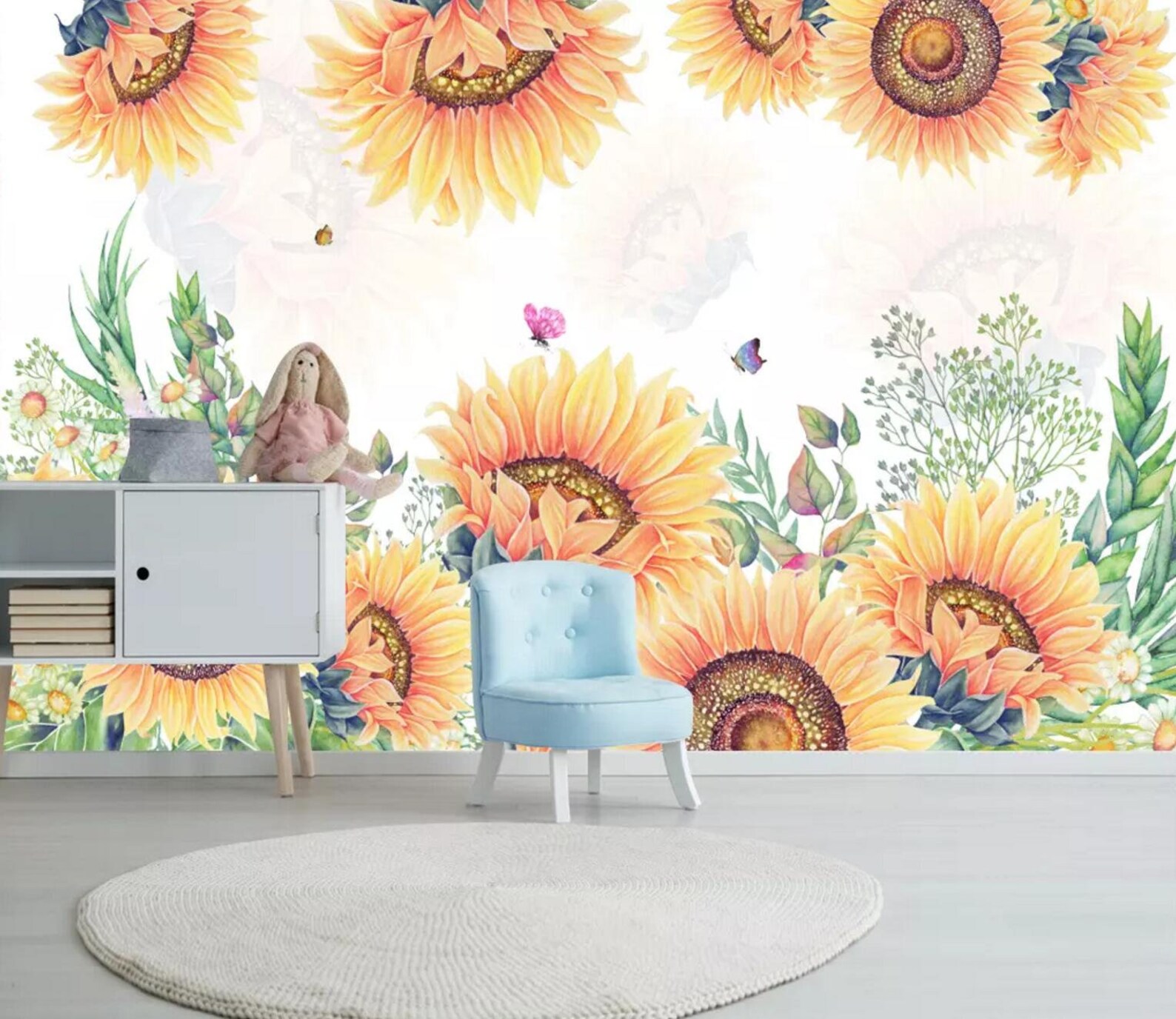 Beautiful Sunflower 2855 Wallpaper Mural Self Adhesive Peel Etsy