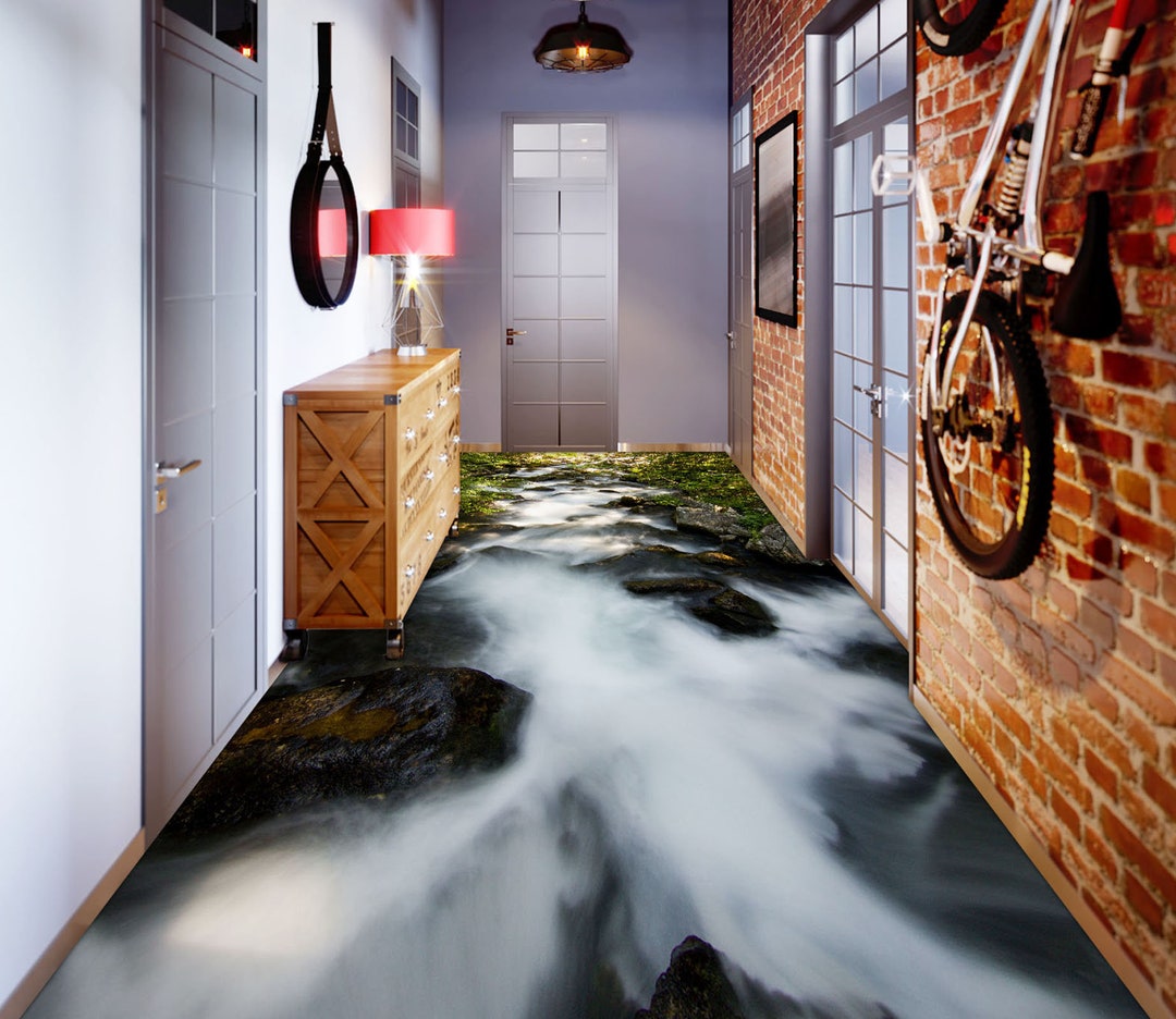 3D Forest Creek 3597 Floor Wallpaper Murals Self-adhesive Removable ...