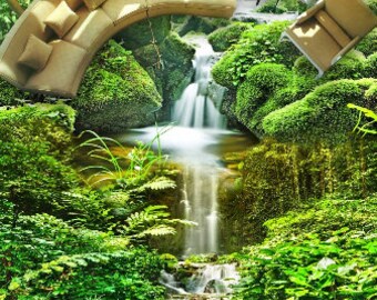 Details about   3D Waterfall Forest NAO1425 Game Rug Mat Elegant Photo Carpet Mat Fay 