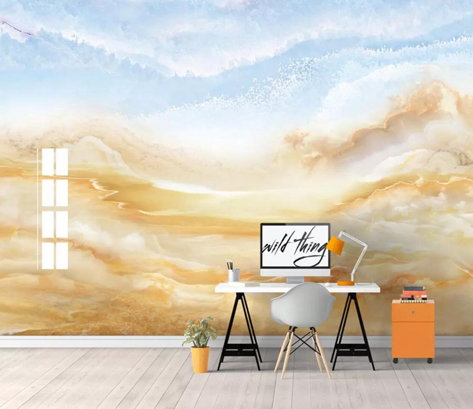 Yellow Pattern 2826 Wallpaper Mural Self Adhesive Peel and | Etsy