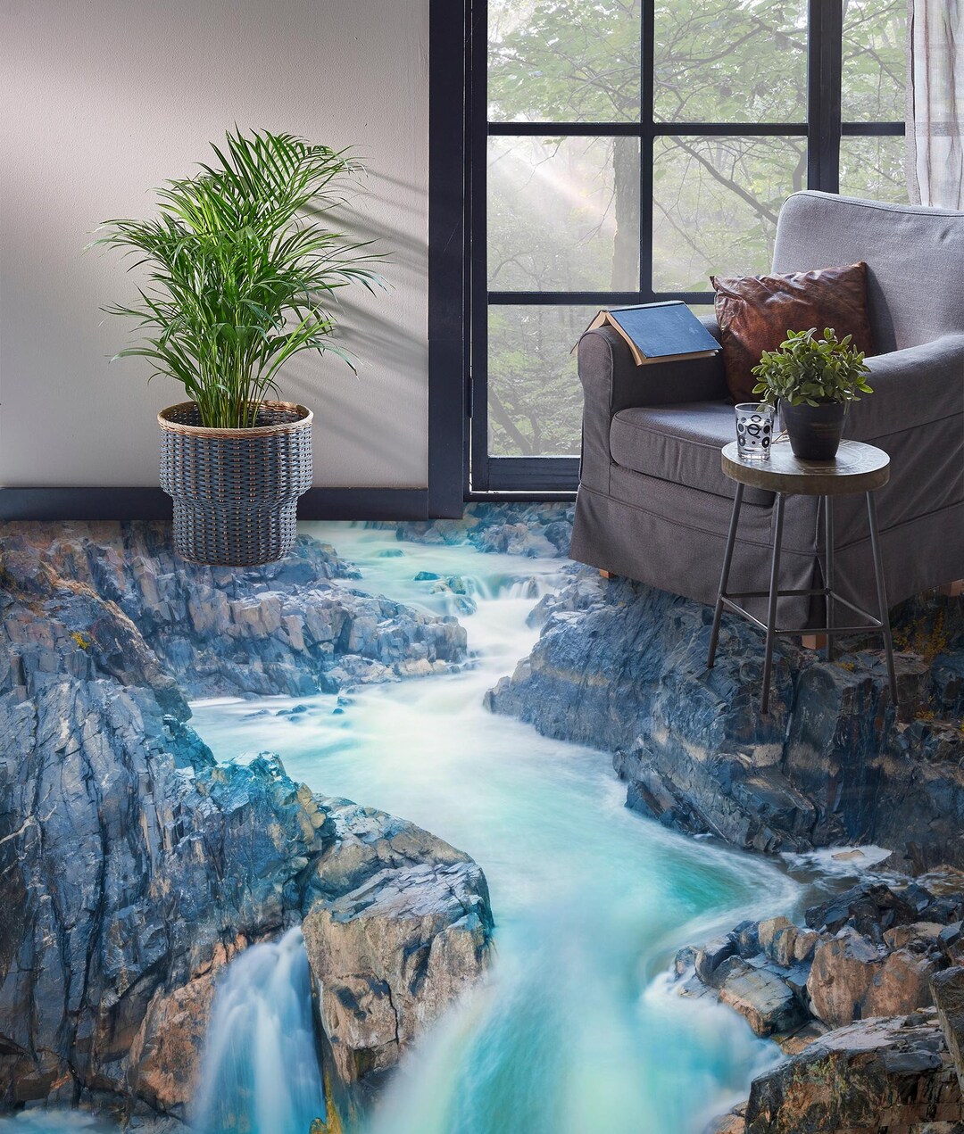 3D River Stones 5341 Floor Wallpaper Murals Self-adhesive Removable ...