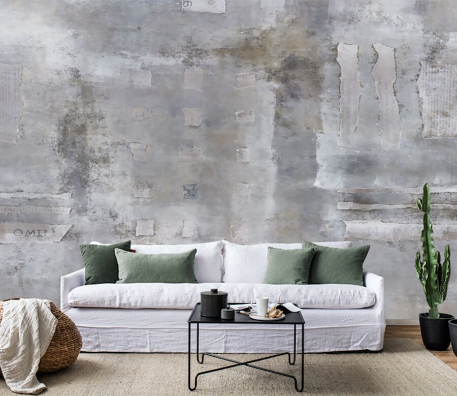 Grey Wall 3180 Wallpaper Mural Self Adhesive Peel and Stick Etsy