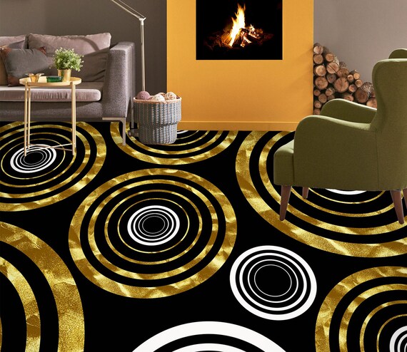 Papier Peint Adhésif 3D Golden Circle – Motif Luna, Autocollant Et Amovible, Multicolore