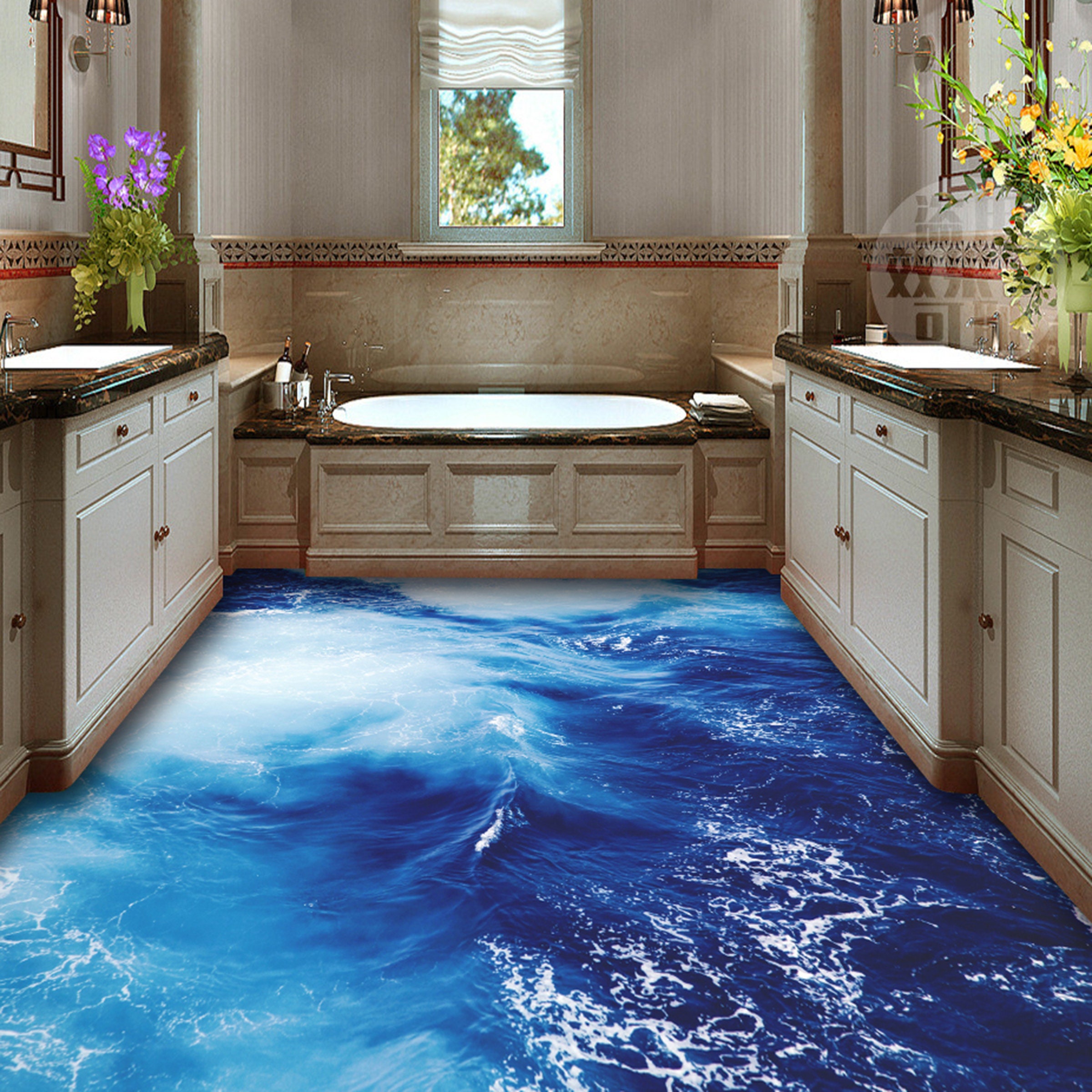 3D Dreamy Blue Squares 508 Floor Mural  Wallpaper Murals Rug & Mat Print Epoxy waterproof bath floor