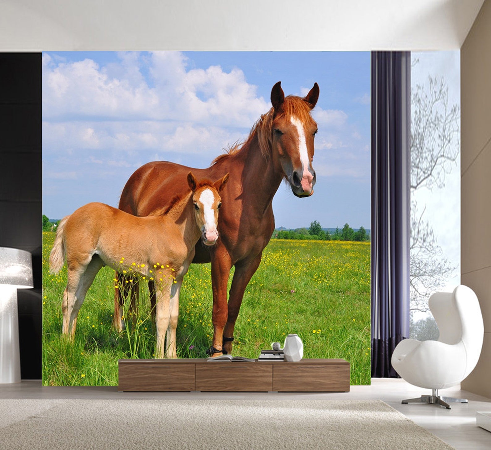 Lawn Horse 1982 Wallpaper Mural Self Adhesive Peel and Stick - Etsy