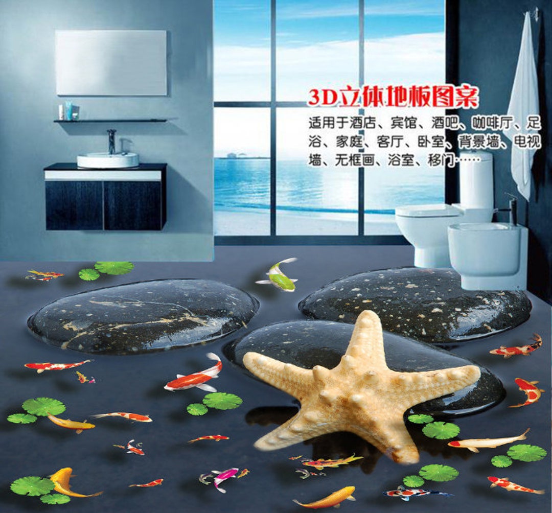 3D Yellow Starfish 0232 Floor Wallpaper Murals Self-adhesive Removable