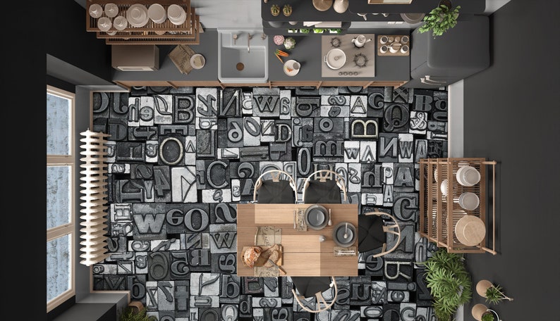 3D Metal Letters 9155 Floor Wallpaper Murals Self-adhesive - Etsy