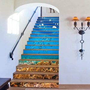 Picture of 3D Undersea Fish S1395 Pattern Tile Marble Stair Risers Decoration ...