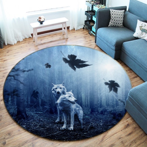 3D Wolf Snow 358 Non Slip Rug Mat