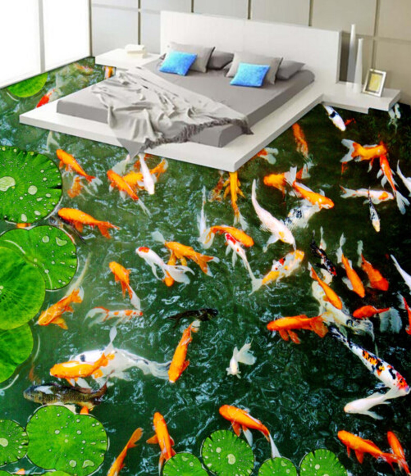 3D Koi Pond 0522 Floor Wallpaper Murals Selfadhesive Etsy