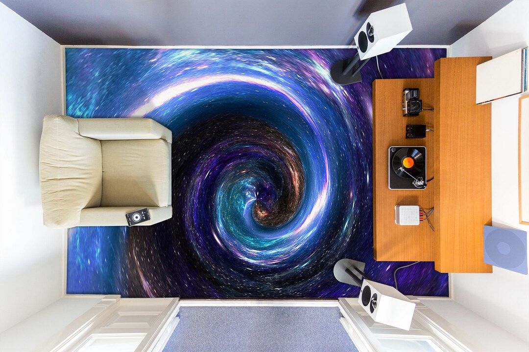 3D Blue Vortex 2184 Floor Wallpaper Murals Self-adhesive Removable ...