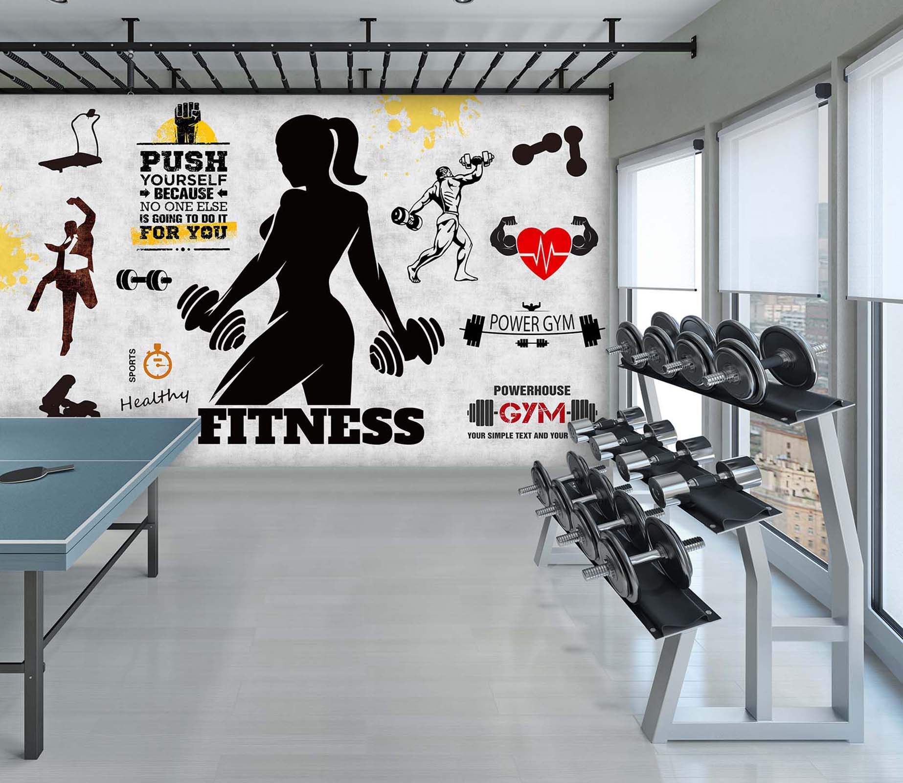 3D Fitness Fun 5039 Gym Sports Wallpaper Mural Self Adhesive - Etsy Ireland 3D Fitness Fun 5039 Gym Sports Wallpaper Mural Self Adhesive - Etsy Ireland