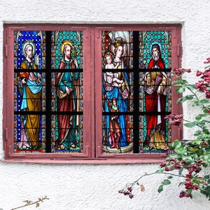 3D Cute Boy W1727 Window Film Print Sticker Cling Stained Glass Xmas Window Decor UV Heat Control Glass Privacy Window Film Rose