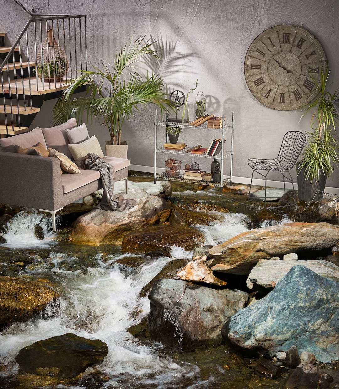 3D River Stones 5652 Floor Wallpaper Murals Self-adhesive Removable ...