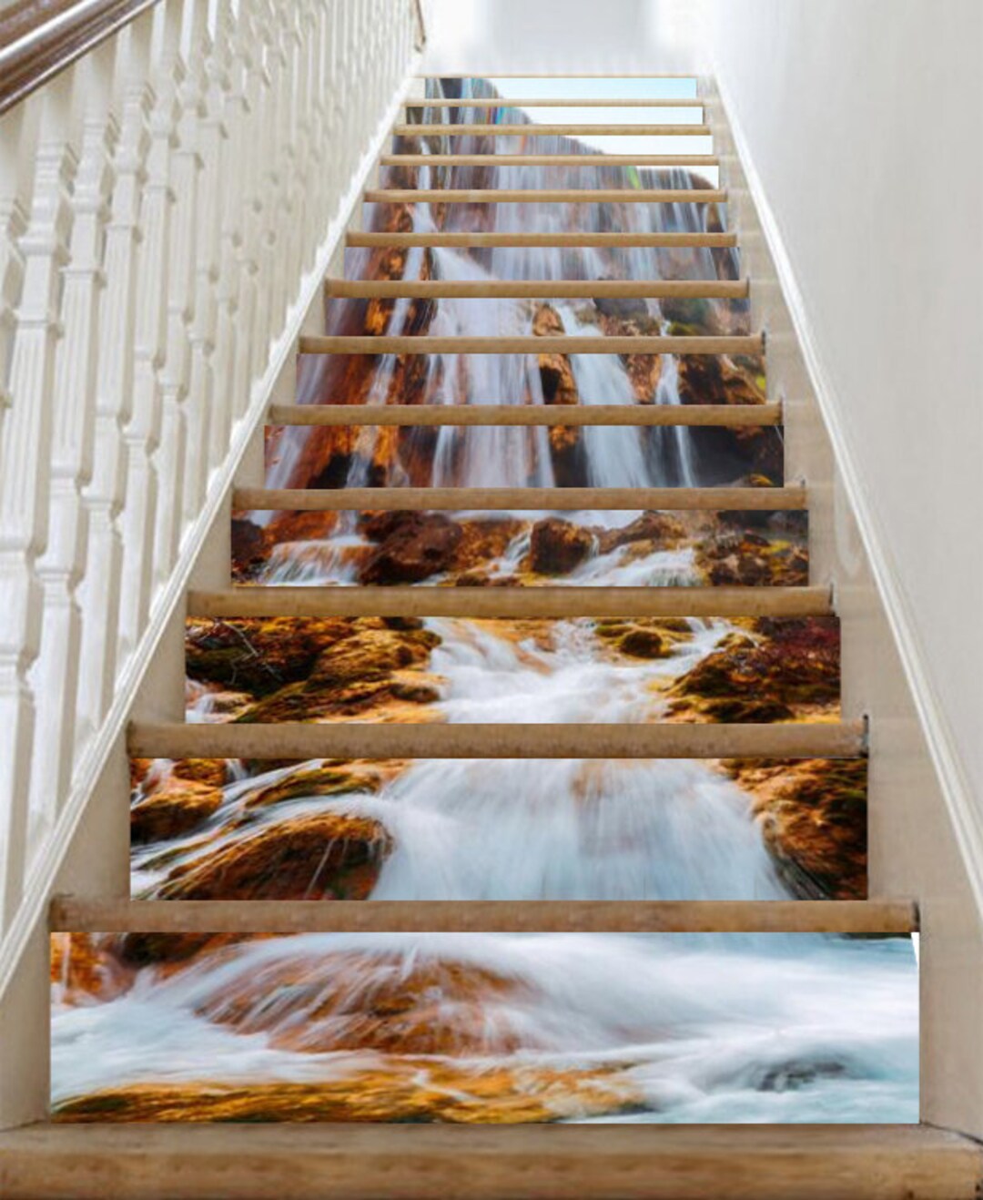3D Waterfall River S1092 Pattern Tile Marble Stair Risers Decoration ...