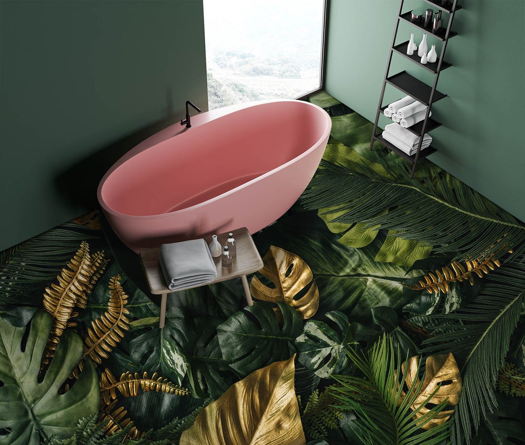 3D Colorful Leaves Floor Mural  Non-slip, Waterproof  & Removable Rug Mat & Floor Murals main image 1