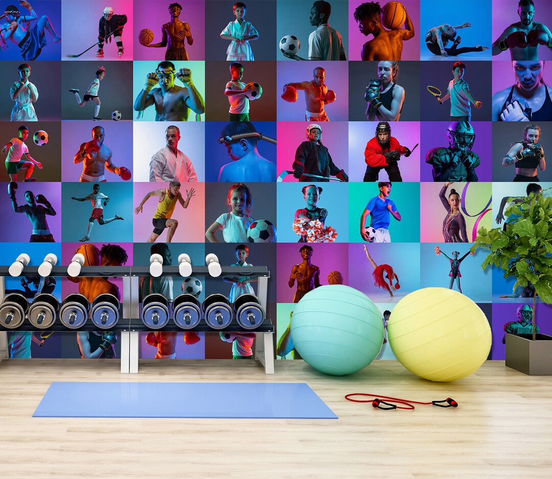 3D Different Sports 5197 Gym Sports Wallpaper Mural Self Adhesive Peel