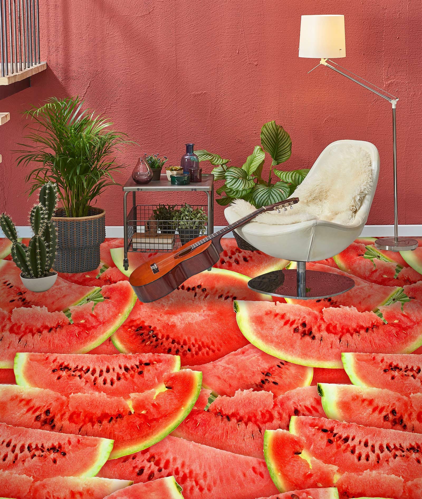 3D Watermelon 2381 Floor Wallpaper Murals Self-adhesive Removable