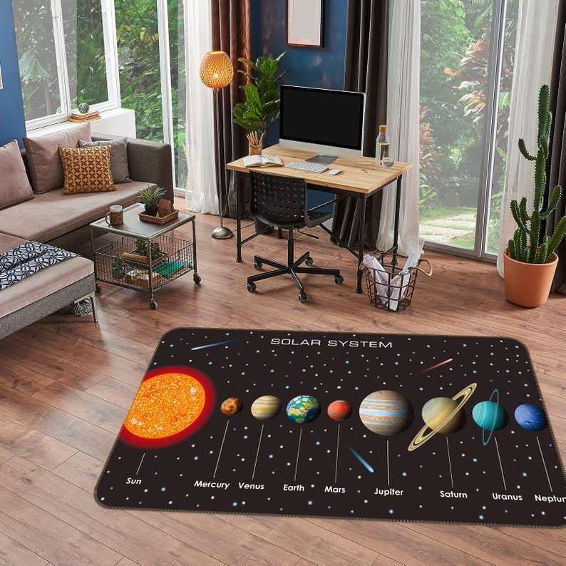 3D Solar System Science FA5557 Floor Non Slip Rug Carpet Room - Etsy