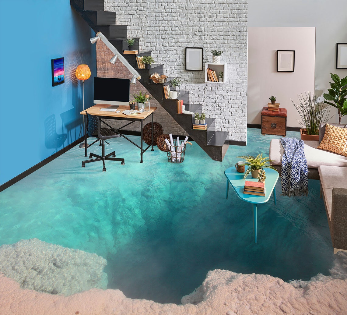 3d hole in the sea 6785 floor wallpaper murals self