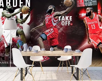 NBA Basketball 2719 Wallpaper Mural Self Adhesive Peel and Stick Wall Sticker Wall Decoration Design Removable