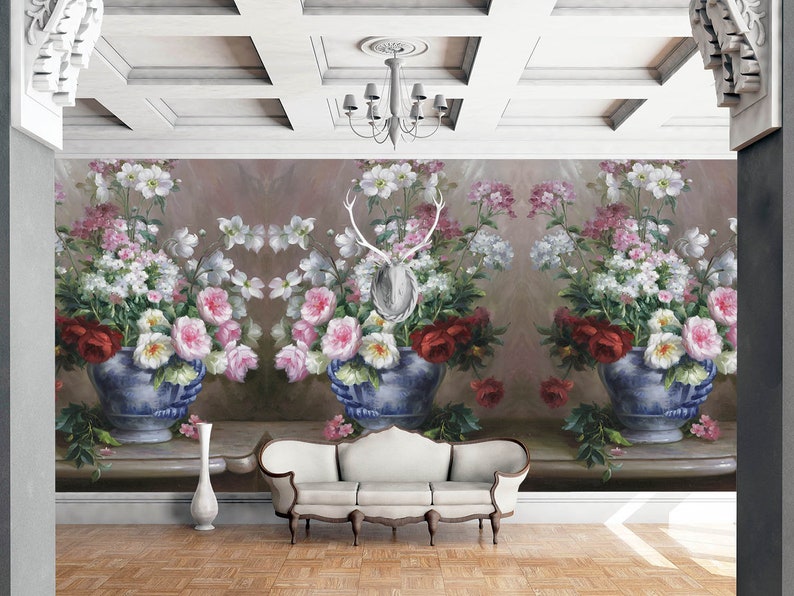 Vase Chrysanthemum 1934 Wallpaper Mural Self Adhesive Peel and - Etsy