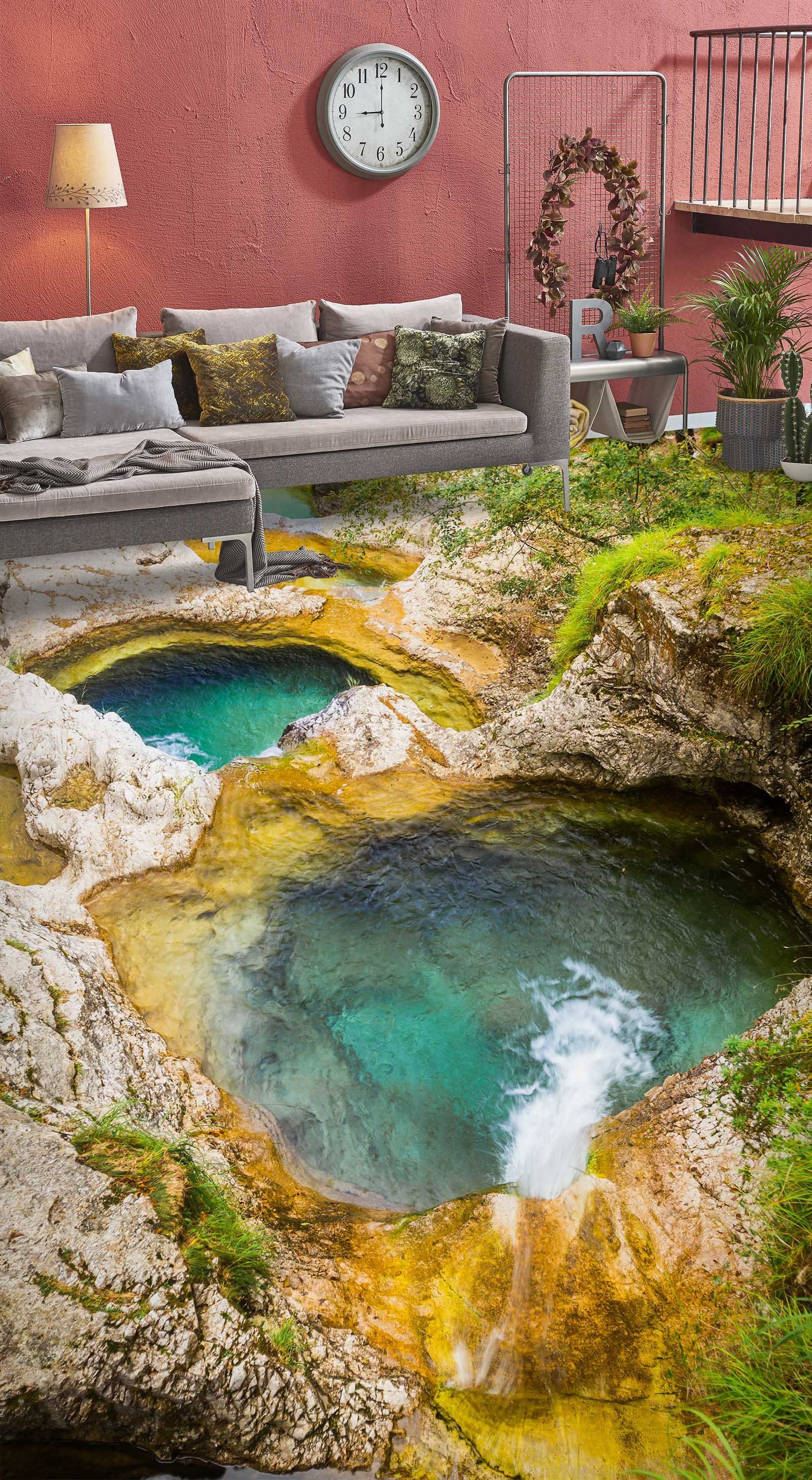 3D Natural Lake 5393 Floor Wallpaper Murals Self-adhesive Removable ...