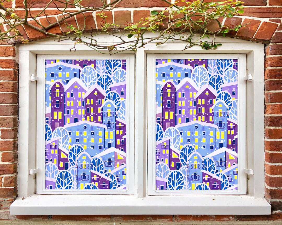 3D Dream Houses W2136 Window Film Print Sticker Cling Stained Glass ...