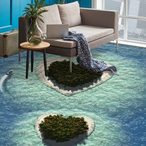3D Love Island 1896 Pavimento Carta da parati Murales Autoadesiva Rimovibile Cucina Bagno Pavimento Impermeabile Tappeto Tappetino Stampa Epossidica 2024